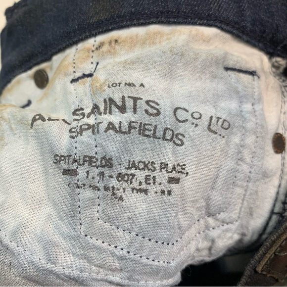 All Saints Huko Pipe Skinny Jeans Womens Size 26 x 32 - Picture 5 of 9